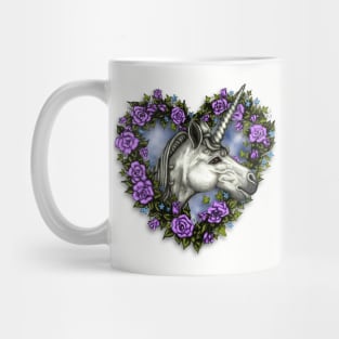 Unicorn Floral Heart Mug